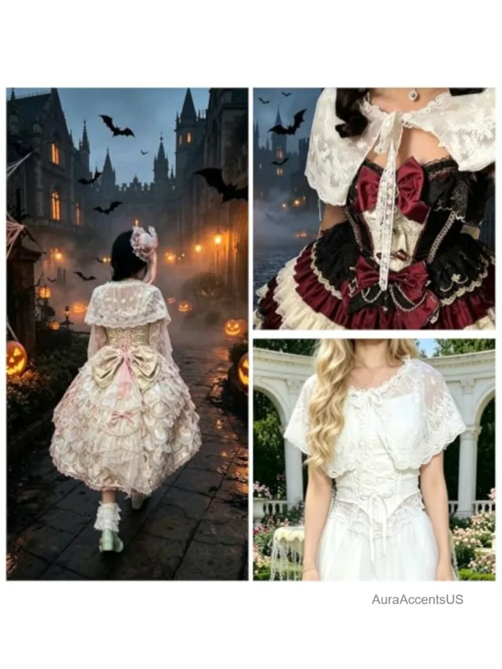 Lace Shawl Wrap Women's Bridal Cape Vintage 1920s Lolita Wedding Costume